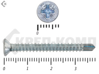 Саморез оконный со сверлом, Белый цинк, под автомат 3,9х38 Kn (50шт)