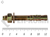 Анкер клиновой 16х125, желтый цинк (25шт)