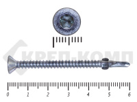 Саморезы Конструкционные, потай Torx, цинк с нарез. ушками на наконечнике  4.8х60 (200 шт)