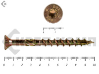 Саморезы Конструкционные, потай Torx, желтый цинк   10х100 мм (50 шт) 