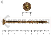 Саморезы Конструкционные, потай Torx, желтый цинк   6.0х 80 мм (200 шт) 