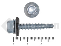 Саморез кровельный цинк, с шайбой EPDM, 4,8х29 К КРЕП-КОМП (35шт)