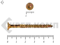 Саморезы Конструкционные, потай Torx, желтый цинк   3.5х 50 мм ПРОФИ HIMTEX (50 шт)